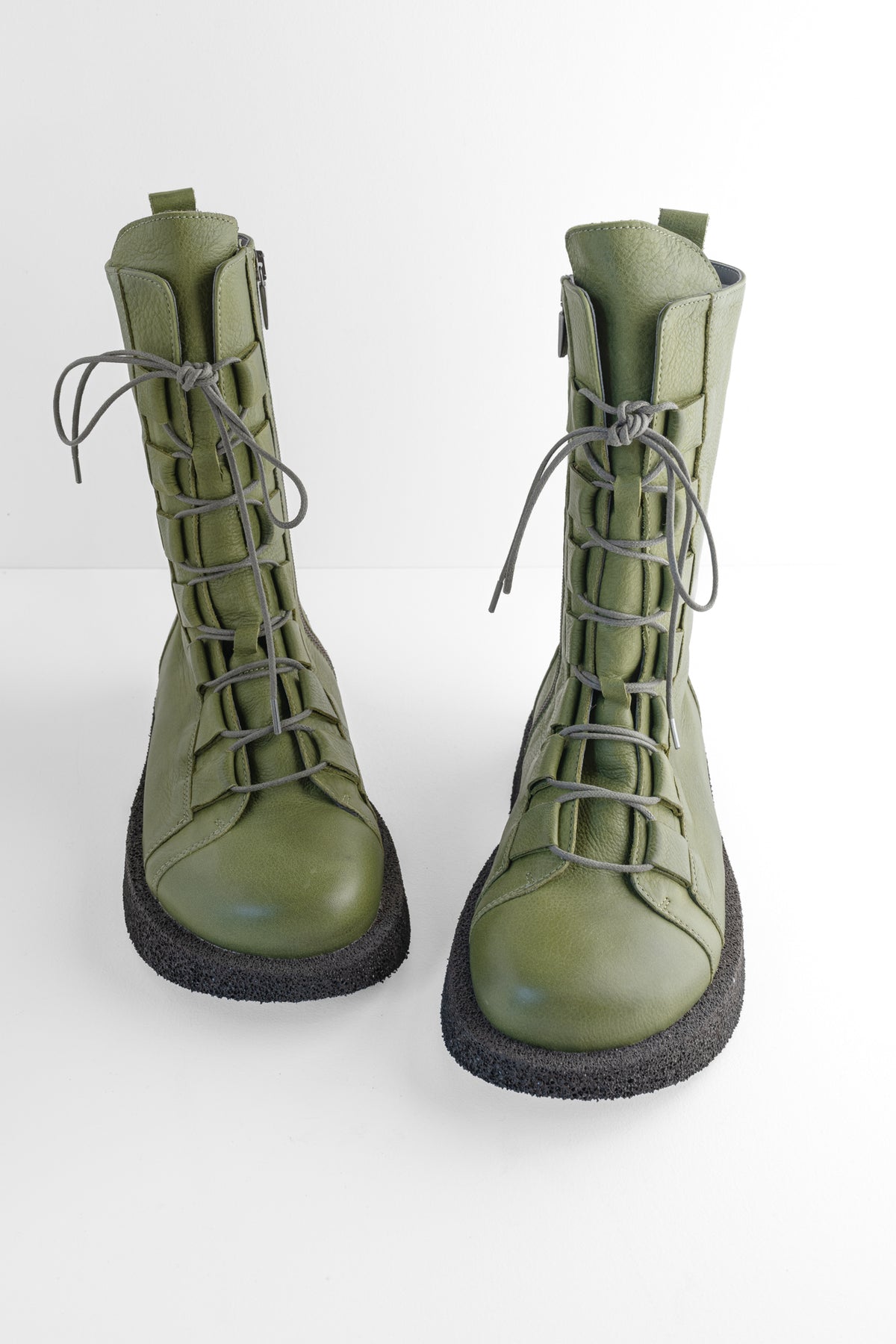 Lofina Lace Up Platform Boot, Moss Green 
