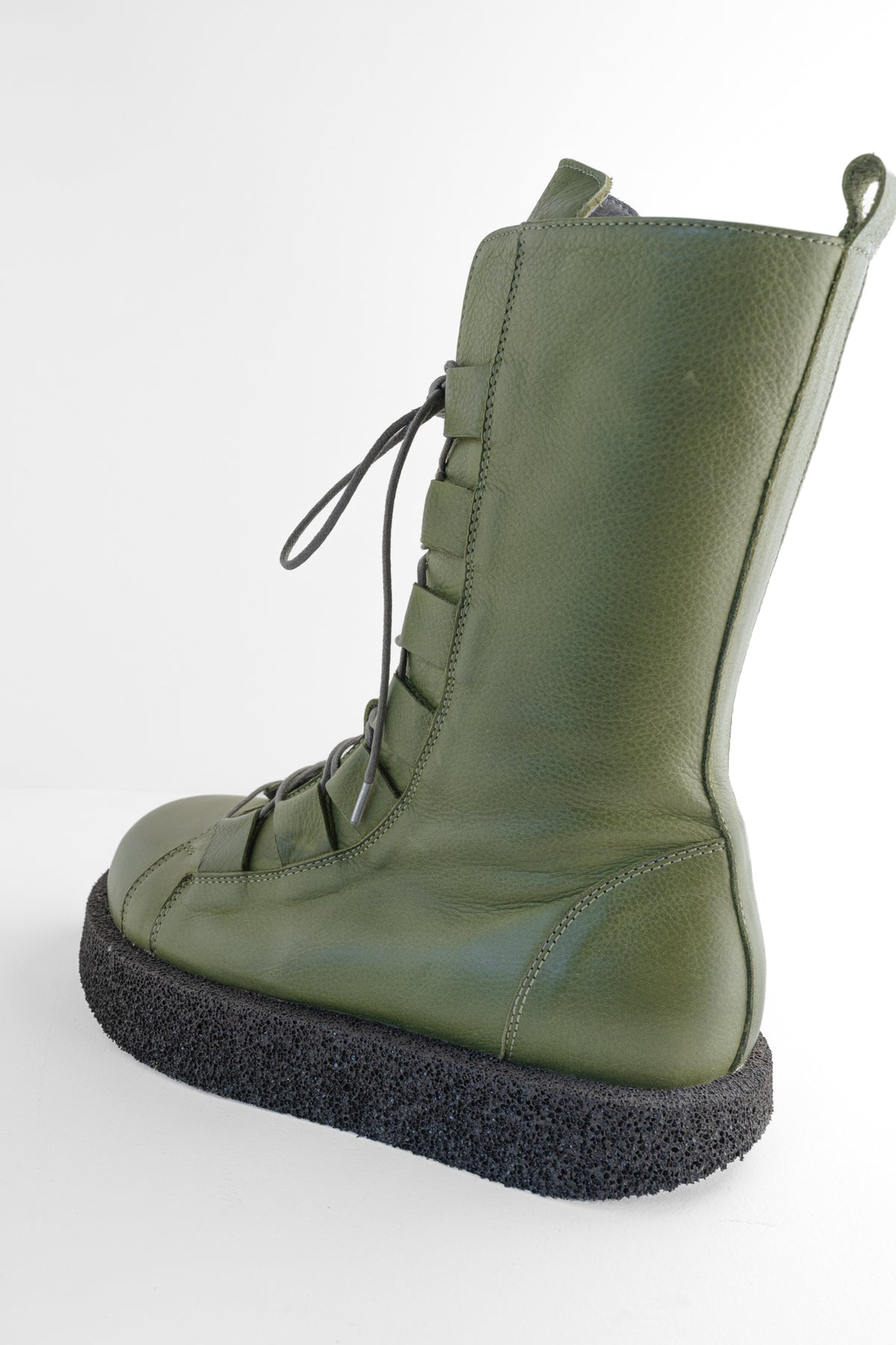 Lofina Lace Up Platform Boot, Moss Green 