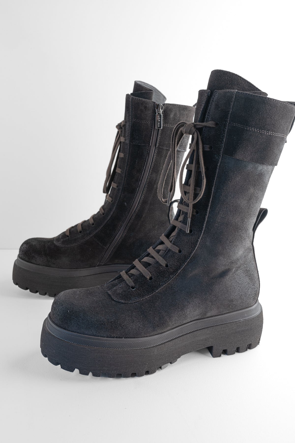 Lofina Lace Up Suede Platform Boot, Londra 