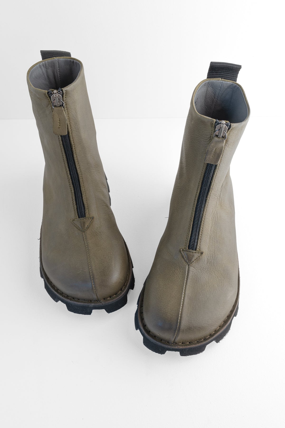 Lofina Short Zip Front Boot, Carciofo Olive 
