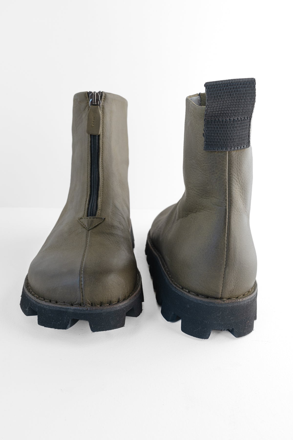 Lofina Short Zip Front Boot, Carciofo Olive 