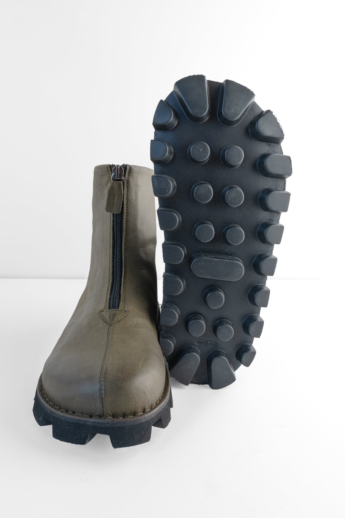 Lofina Short Zip Front Boot, Carciofo Olive 