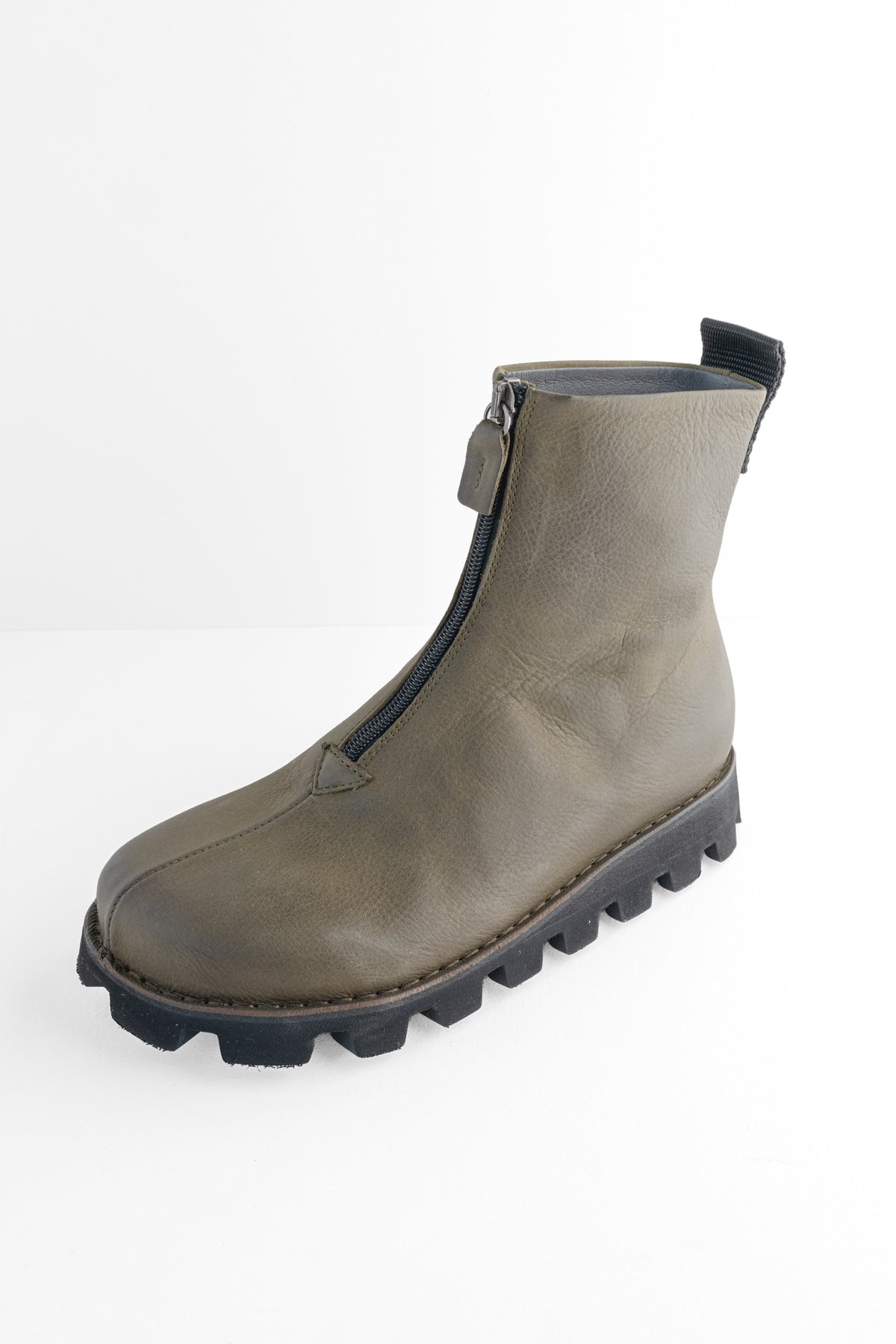 Lofina Short Zip Front Boot, Carciofo Olive 