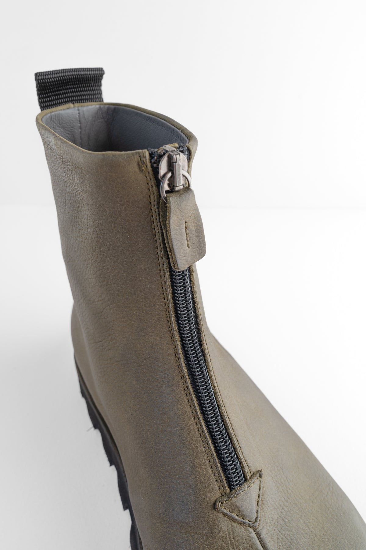Lofina Short Zip Front Boot, Carciofo Olive 