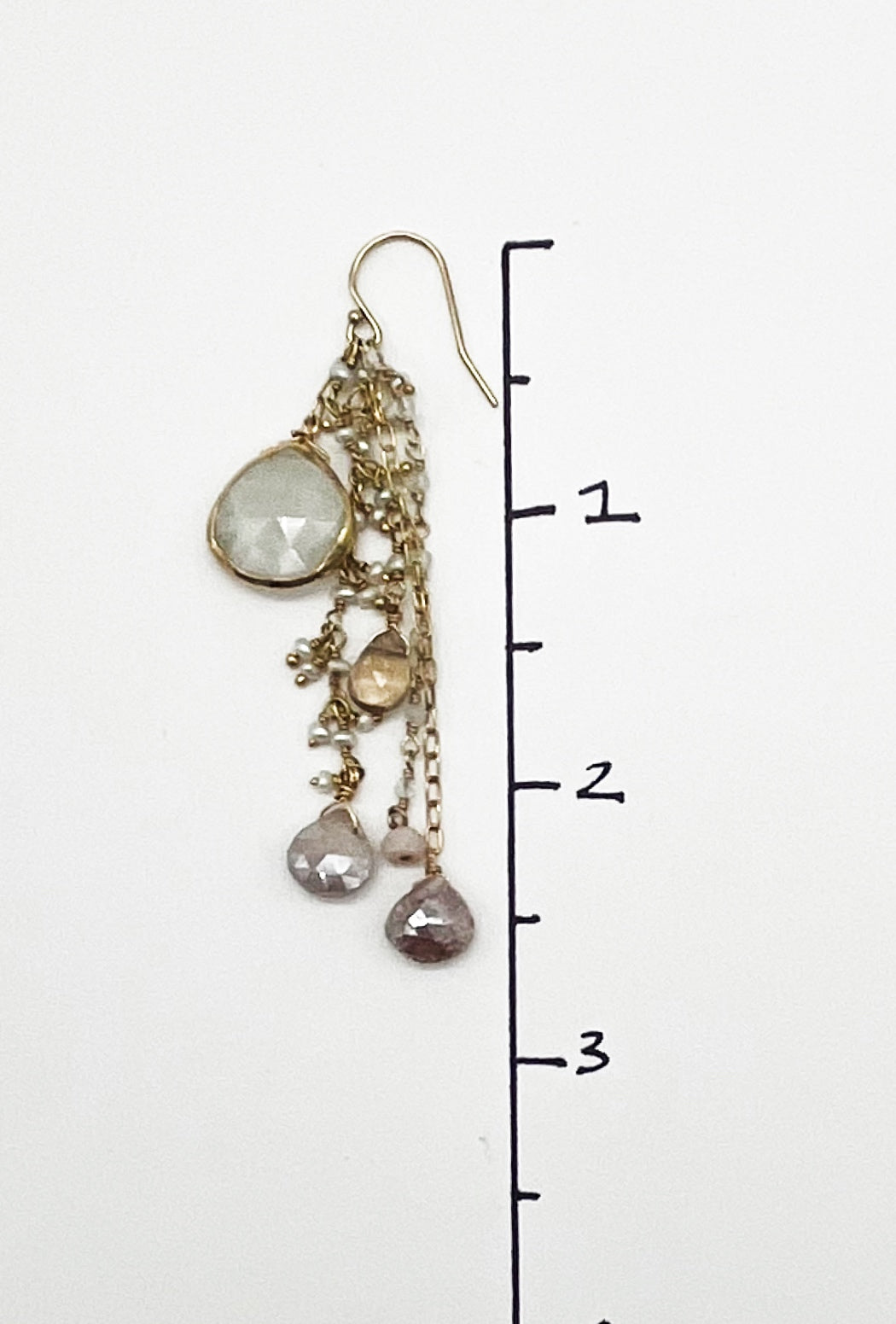 Ela Rae Long Dangle Earrings, Moonstone 