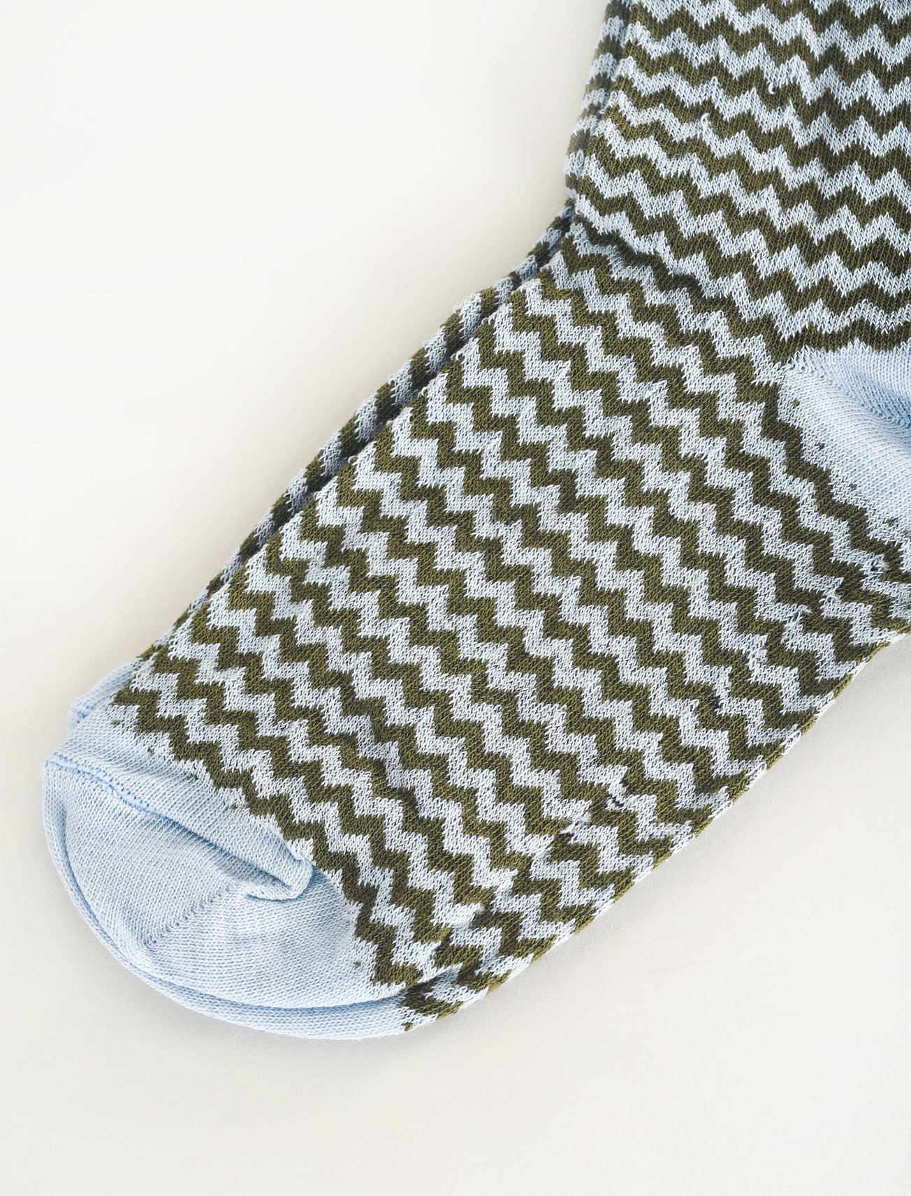 Alessandro Aste Wavy Stripe Socks, Powder Blue/Olive One Size Powder Blue