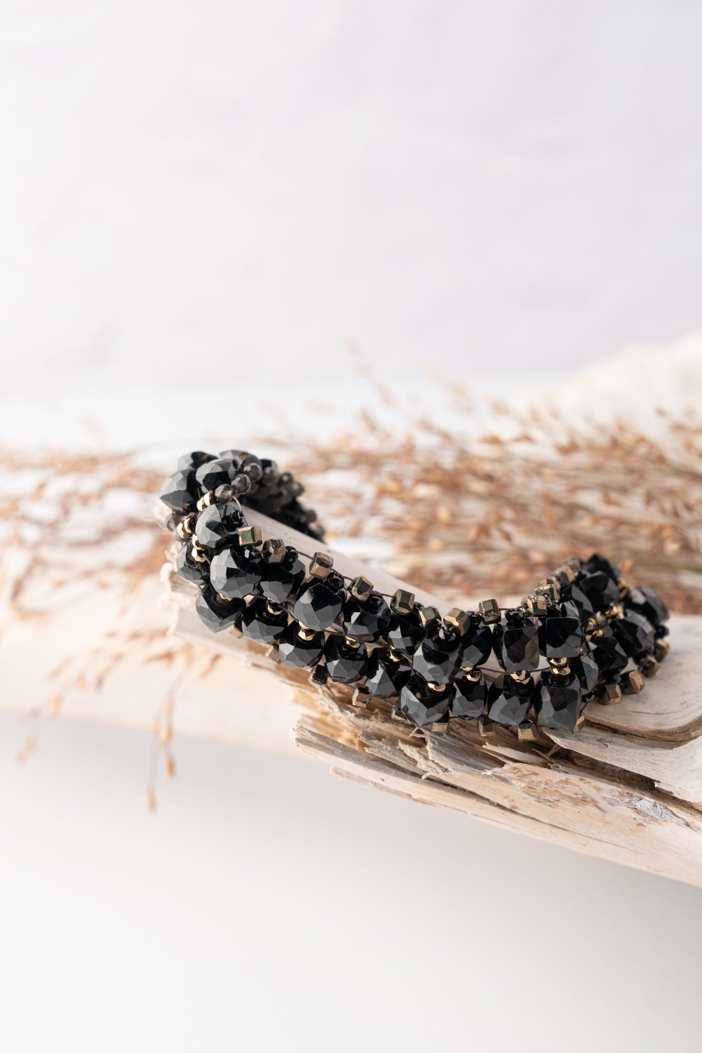 Martell Studio Slinky Black Onyx Hematite Bracelet 