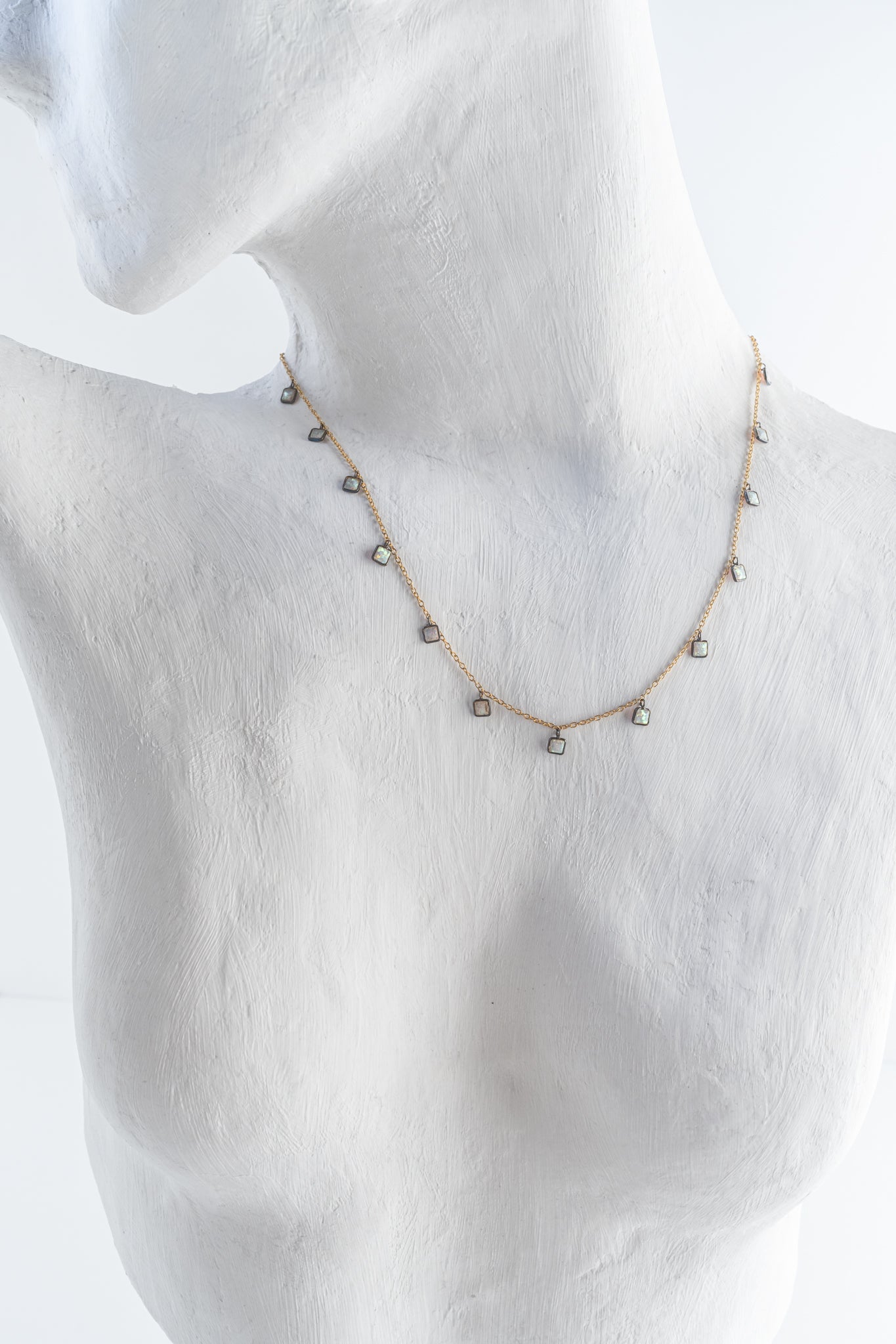 Martell Studio Ethiopian Opal Square Necklace 