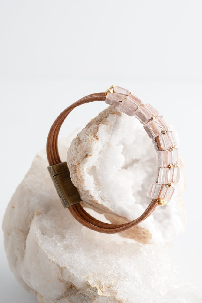 Martell Studio Rose Quartz Tiles Bracelet 