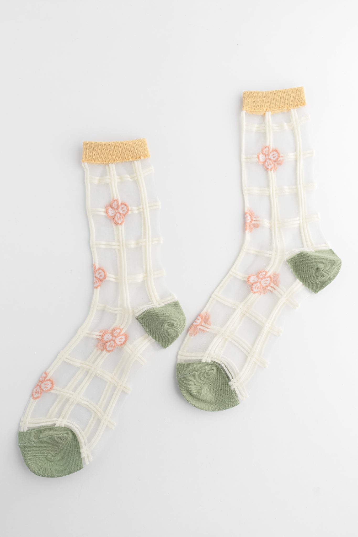 ACCITY Floral Sheer Sock, Ginger 