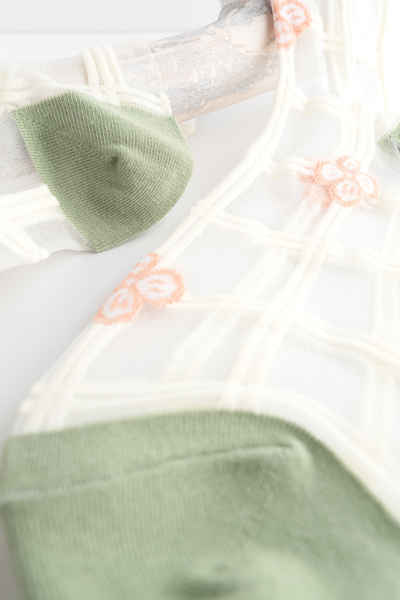 ACCITY Floral Sheer Sock, Ginger 