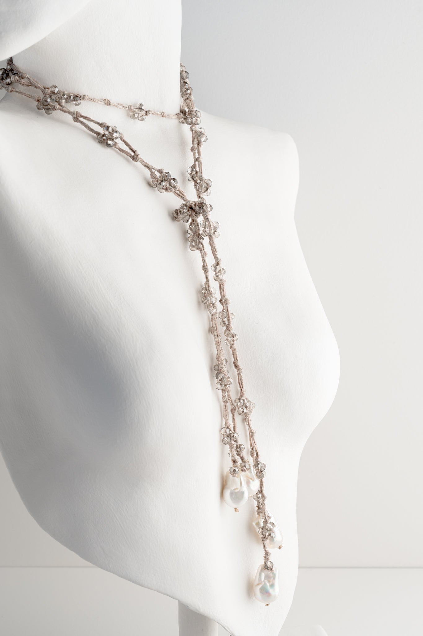 Mela Linen Moody Grays Pearl Necklace 