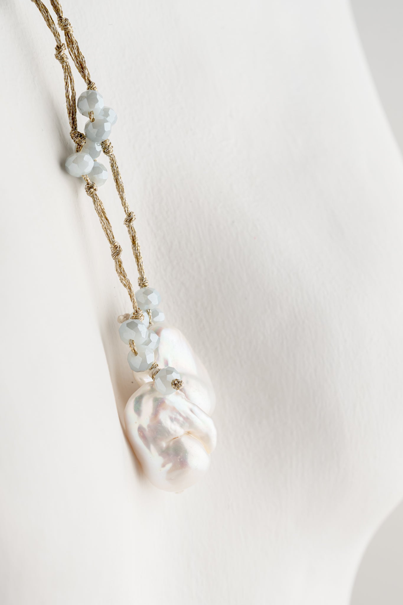 Mela Meryl Pearl Necklace, Sky Blue 