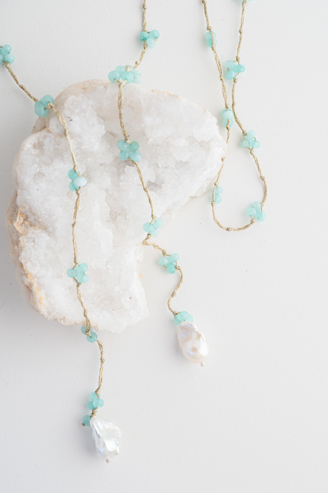 Mela Meryl Pearl Necklace - Turquoise 