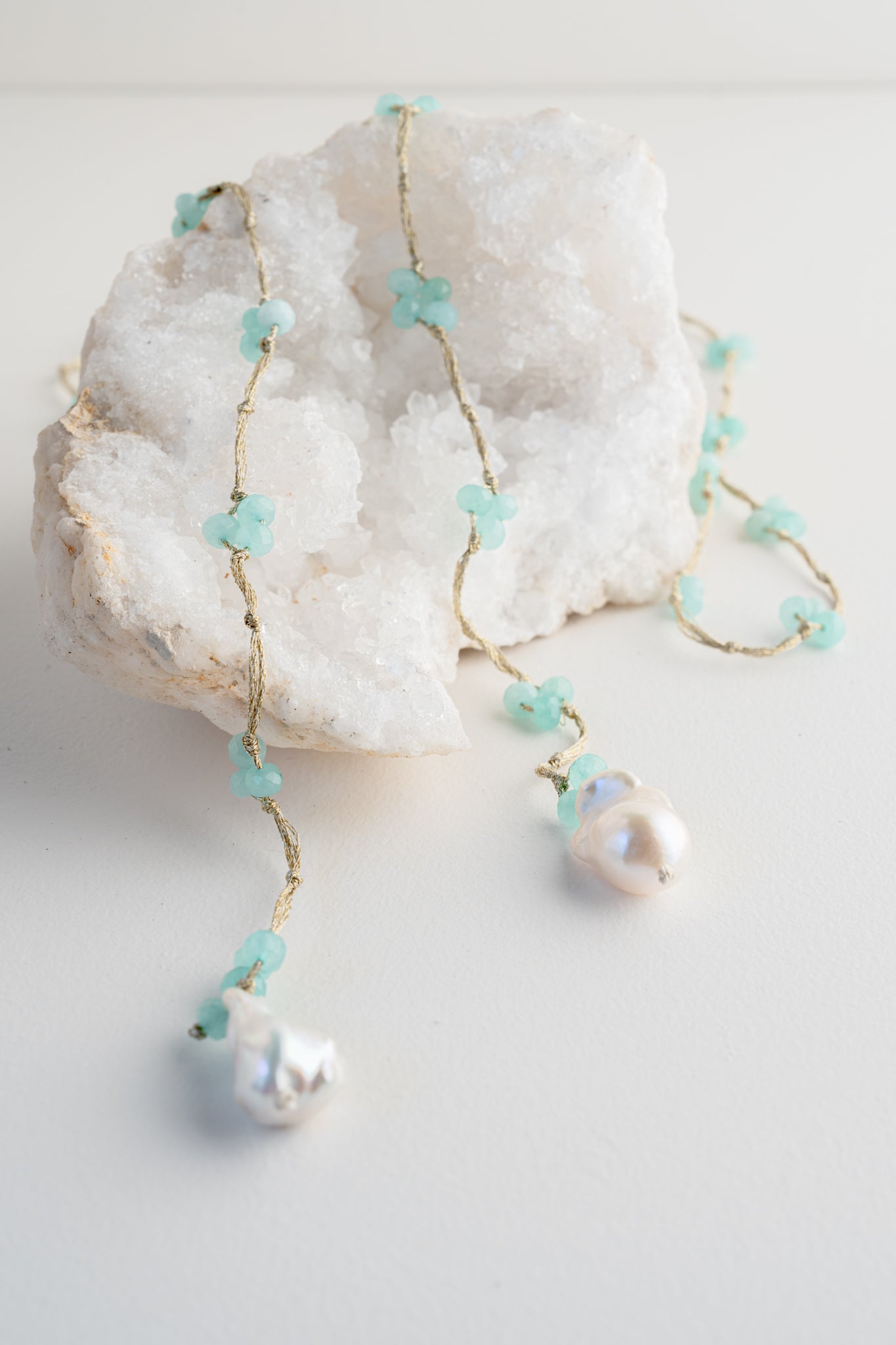 Mela Meryl Pearl Necklace - Turquoise 