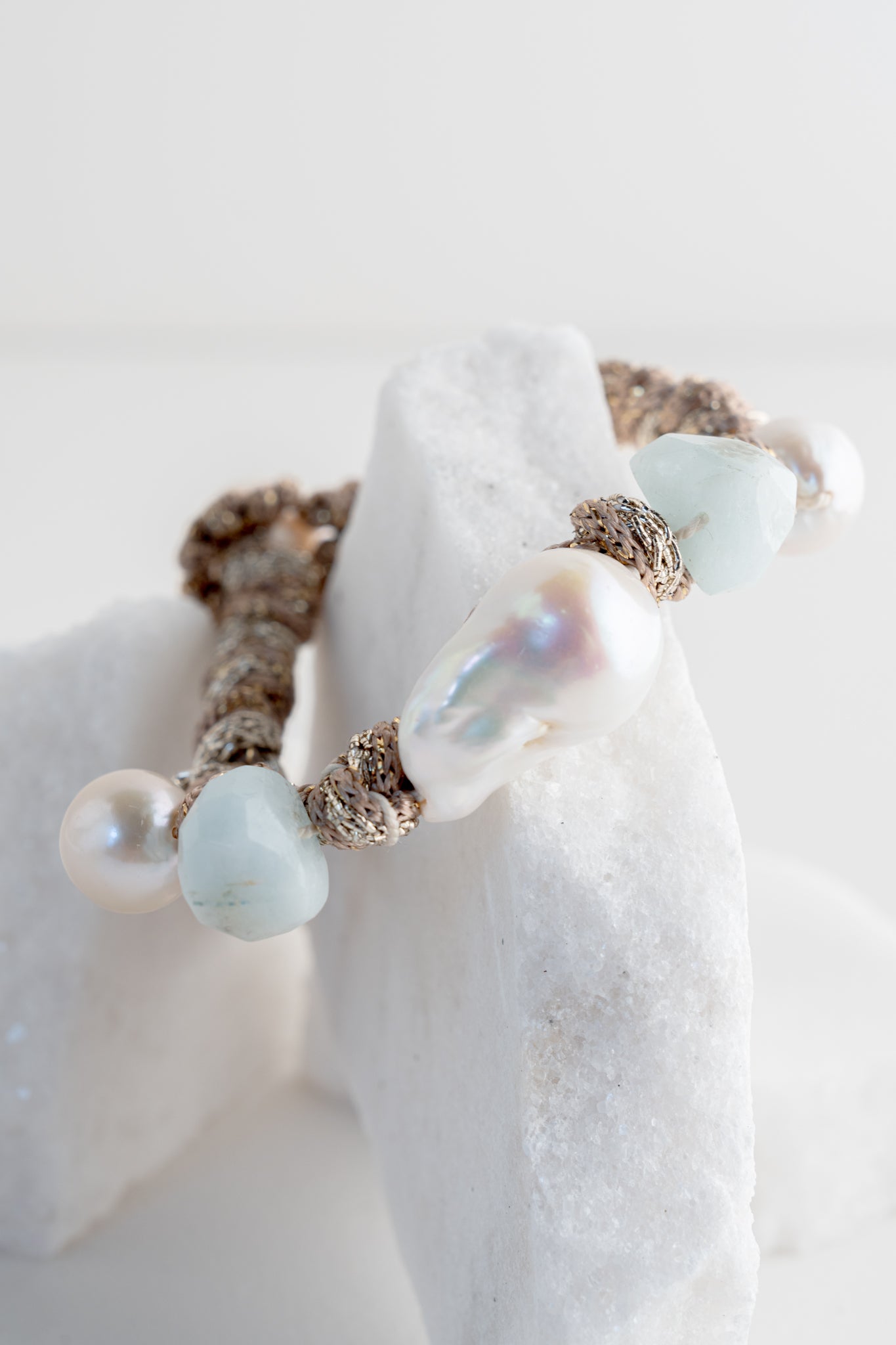 Miranda Pearl Bracelet, Aqua
