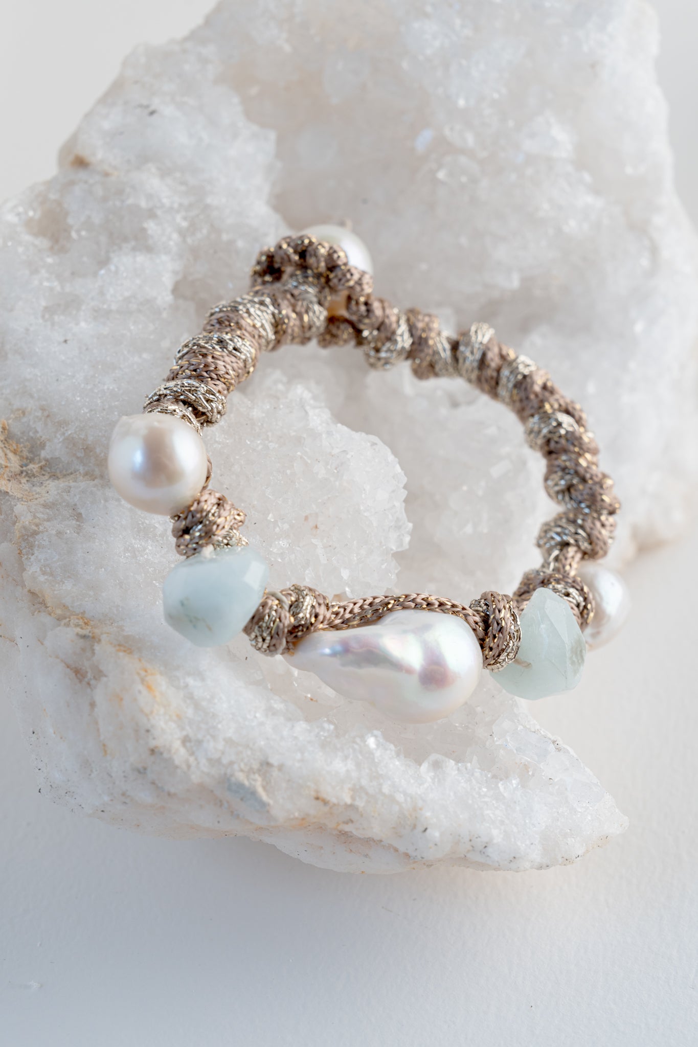 Miranda Pearl Bracelet, Aqua Angle 2