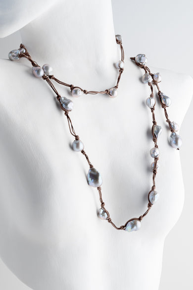 Mela Superlong Caffe Pearl Necklace 