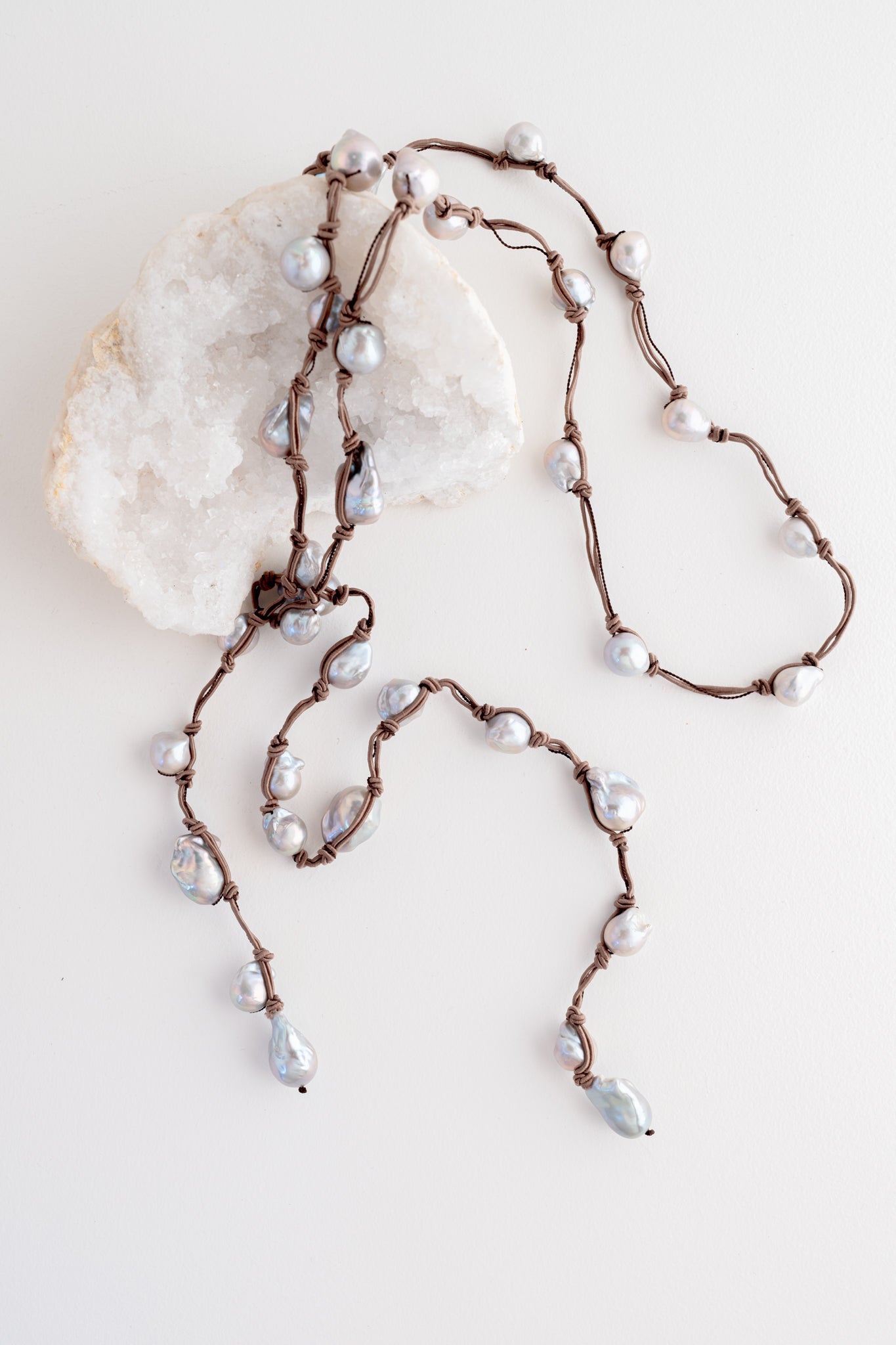 Mela Superlong Caffe Pearl Necklace 