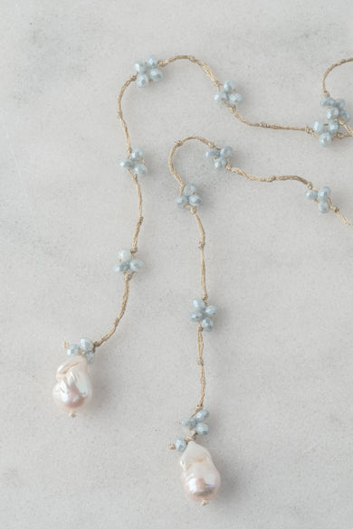 Mela Pearly Dew Drops Lariat Necklace 