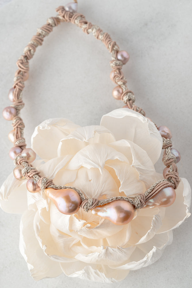Mela Blushing Bronze Pear Necklace 