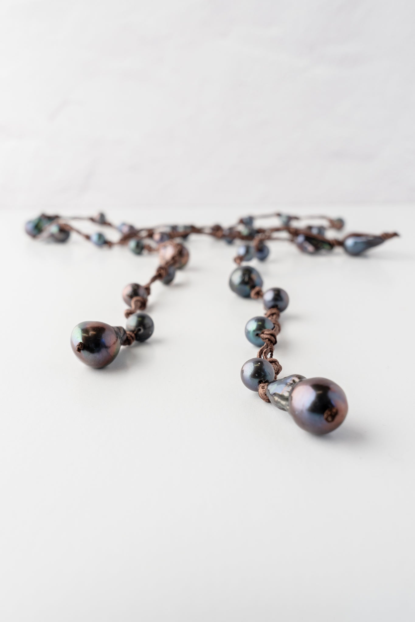 Mela Superlong Choco Pearl Necklace 