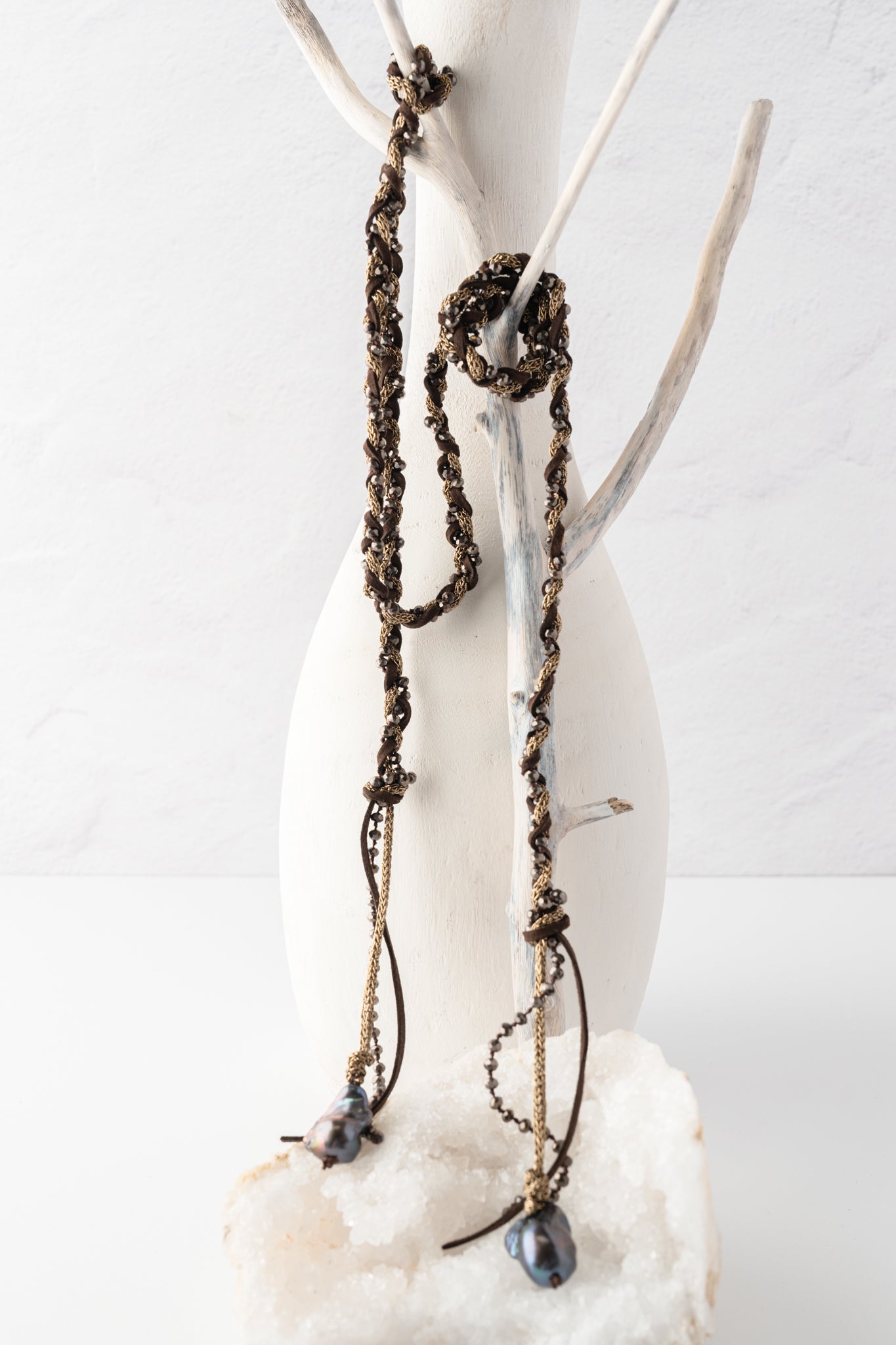 Mela Cia Pearl Necklace - Brown 