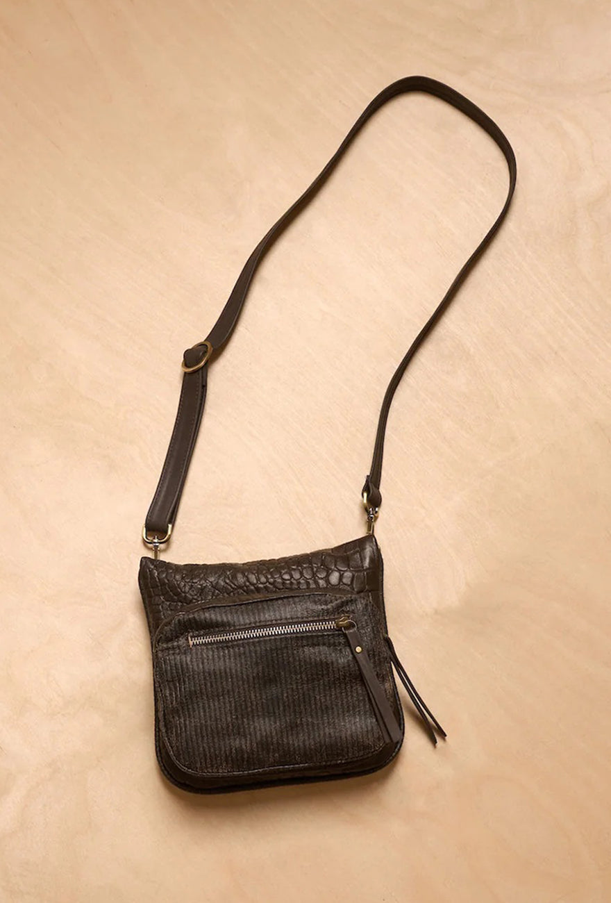 Daniella Lehavi Memphis Crossbody Bag, Ribbed Croco 