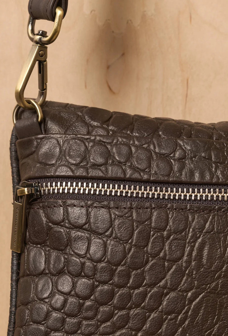 Daniella Lehavi Memphis Crossbody Bag, Ribbed Croco 