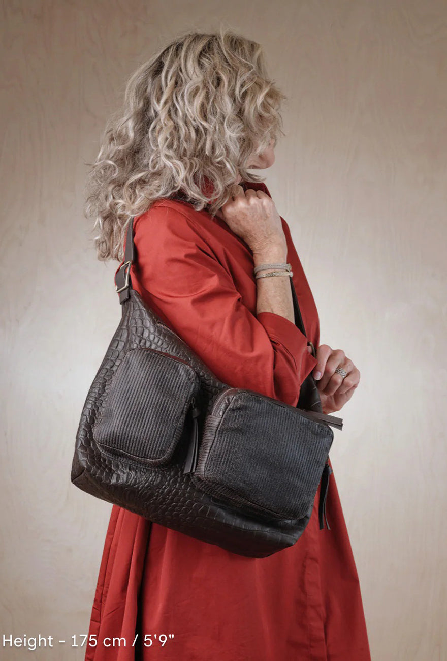 Daniella Lehavi Memphis Hobo Bag, Ribbed Croco 