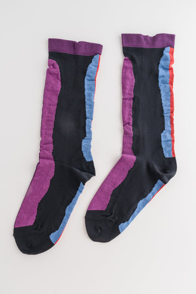 Swatch Stripe Socks, Violet