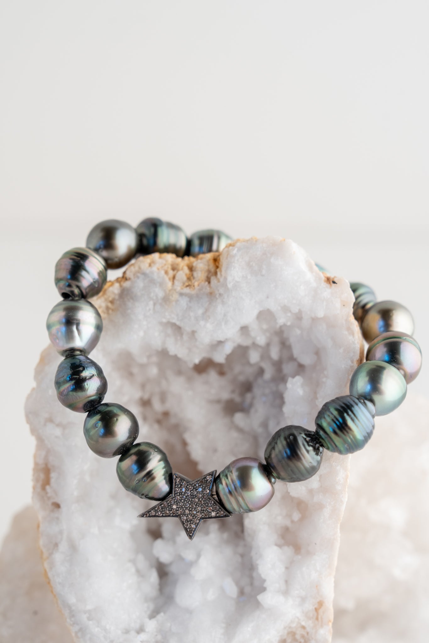 Nathan & Moe Tahitian Pearl and Diamond Star Bracelet 
