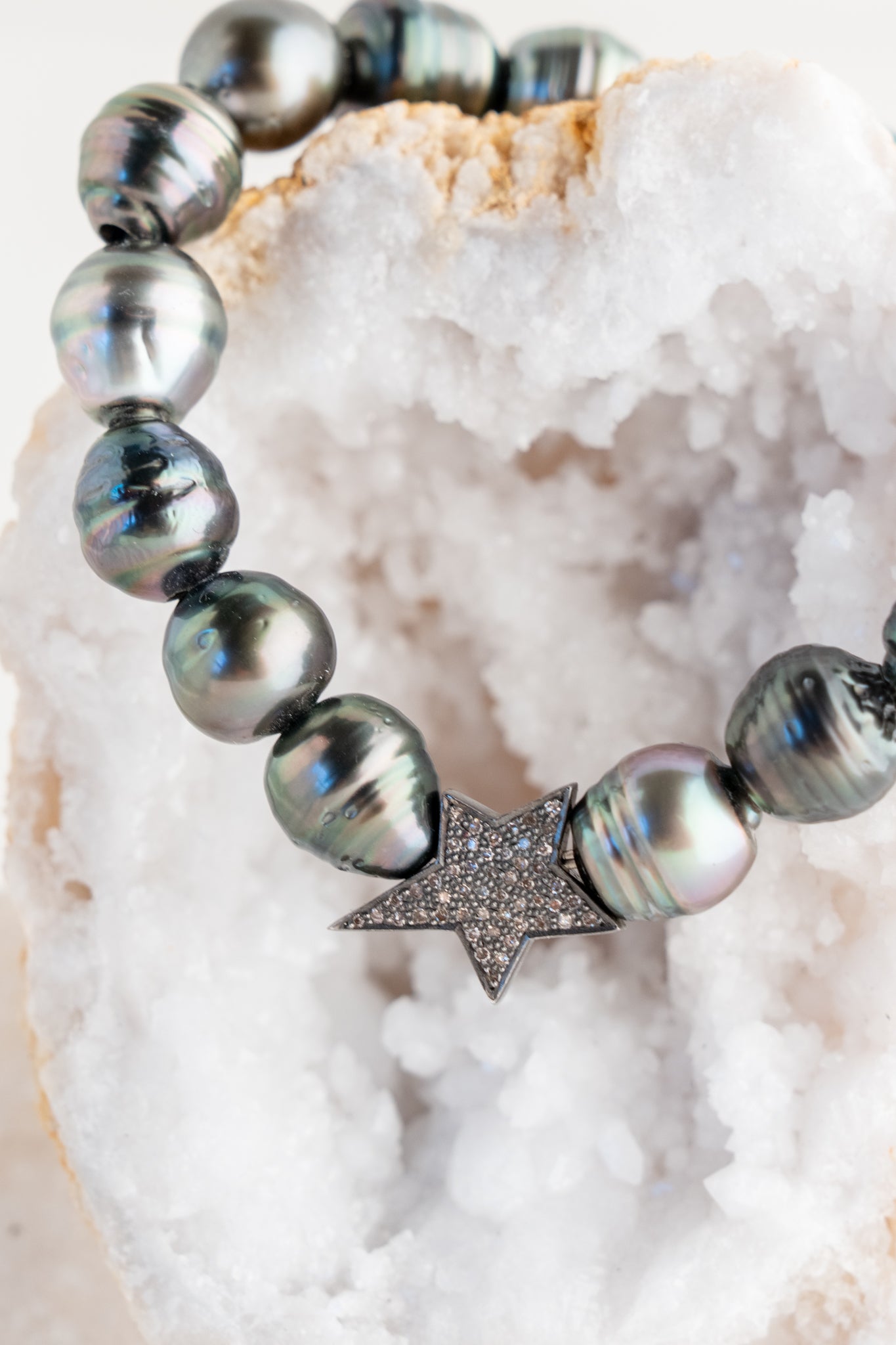 Nathan & Moe Tahitian Pearl and Diamond Star Bracelet 