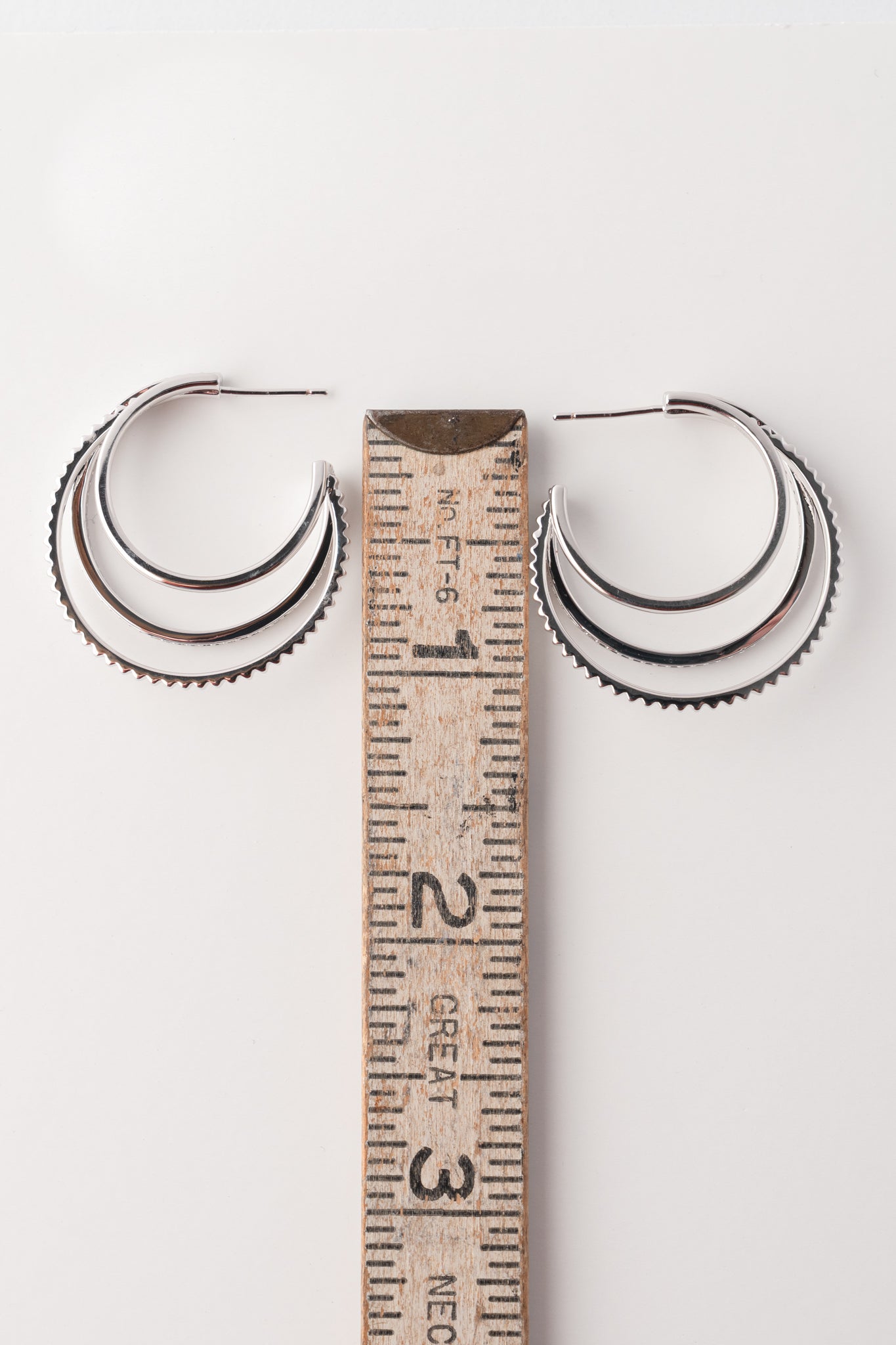 Native Gem Triple Threat Earrings, Sterling Silver 