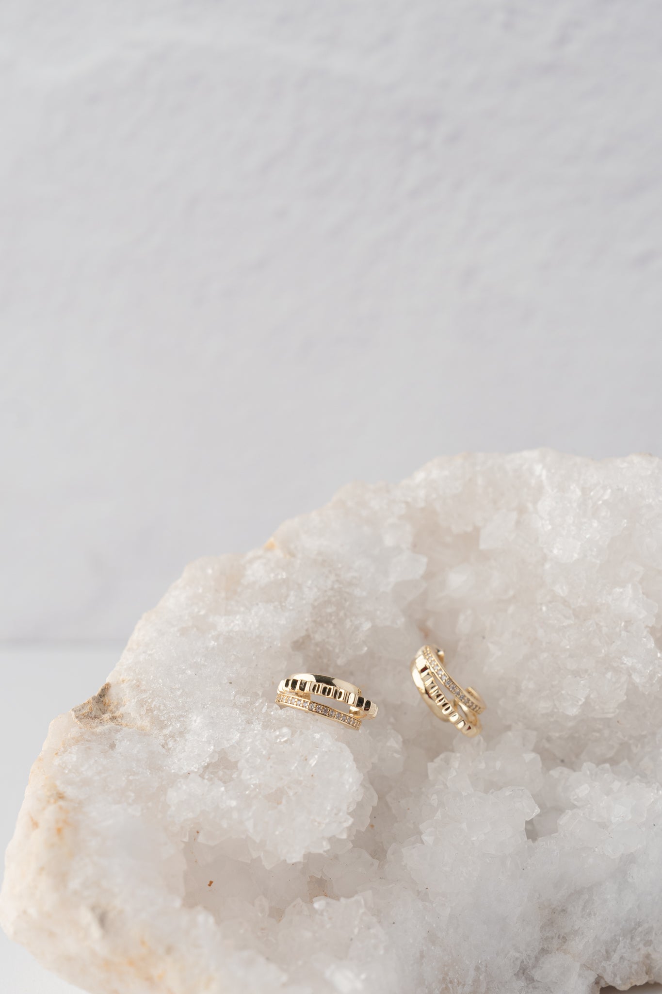 Native Gem Triple Threat Earrings Huggie Earrings, Gold 