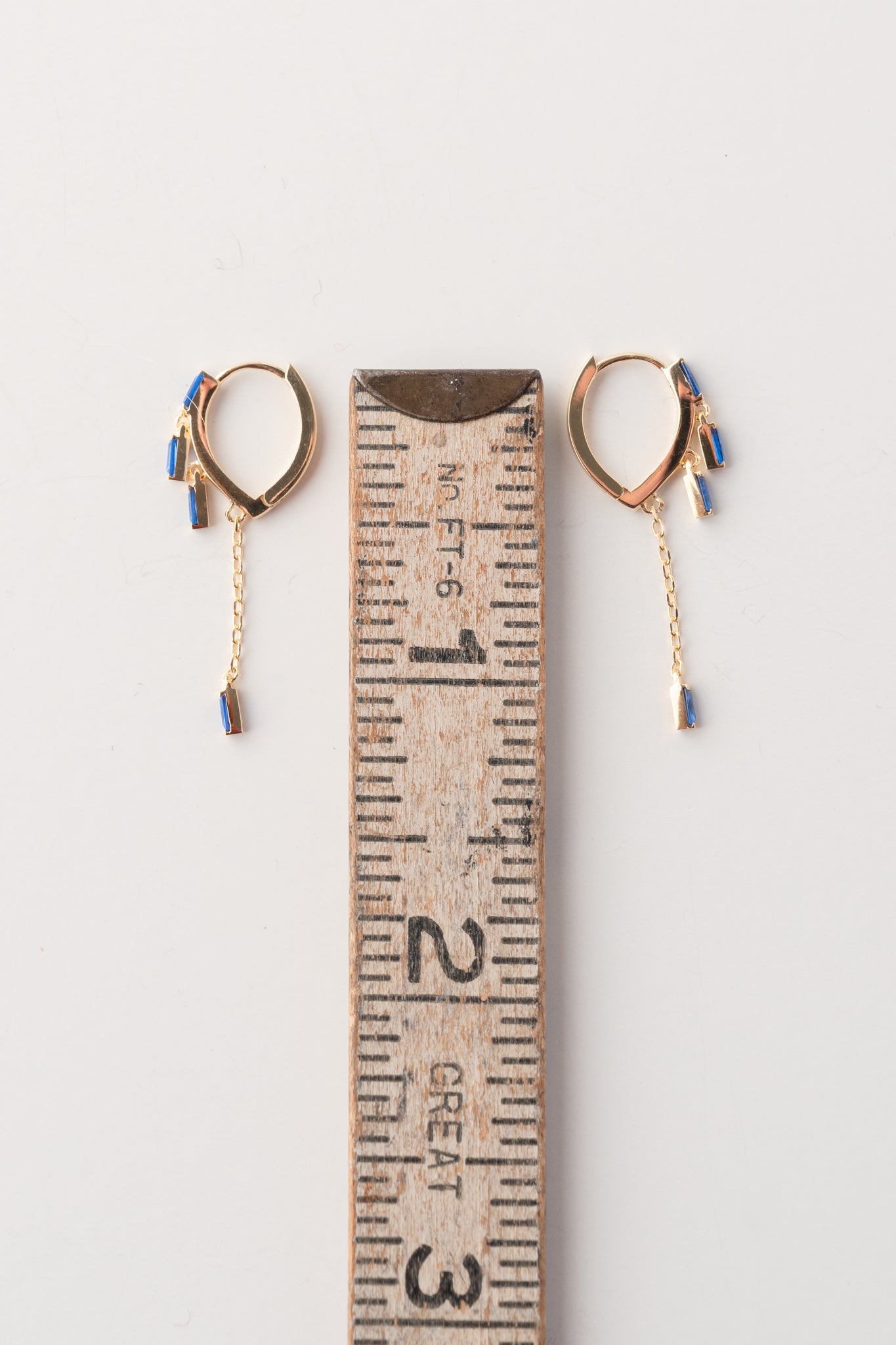 Native Gem Sparkler Blue Sapphire Huggies Earrings 