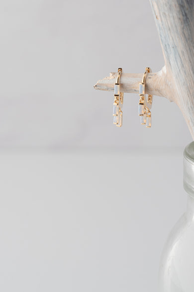 Native Gem Floating Diamond Huggies 