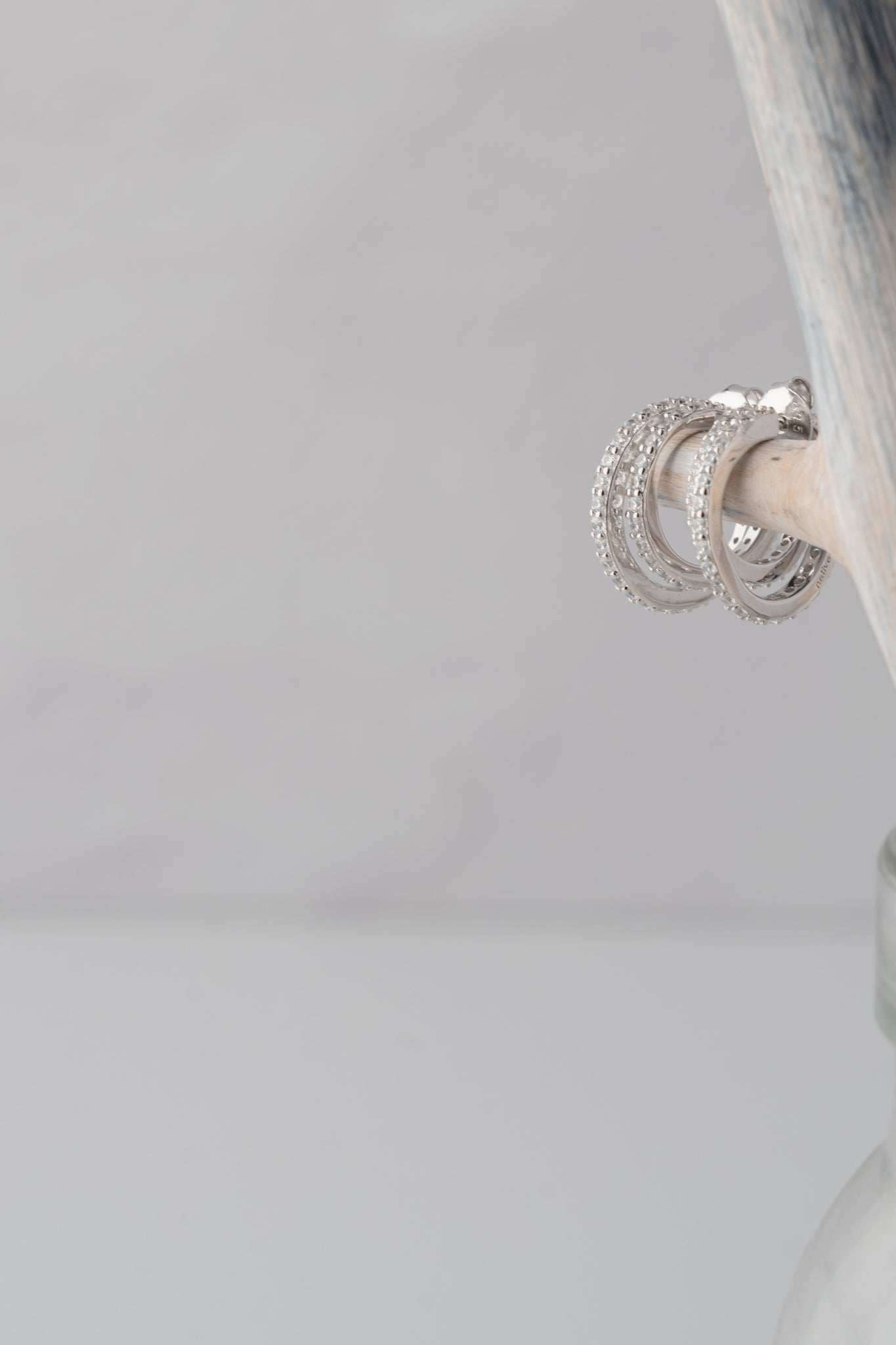 Native Gem Evil Twin Huggies Earrings, Silver 