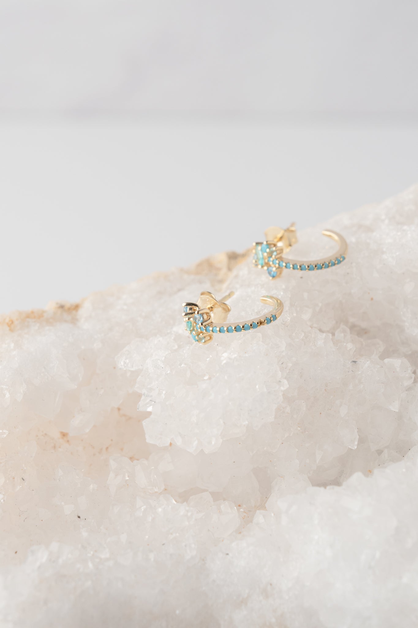Native Gem Tropicale Mini Hoop Earrings, Turquoise 