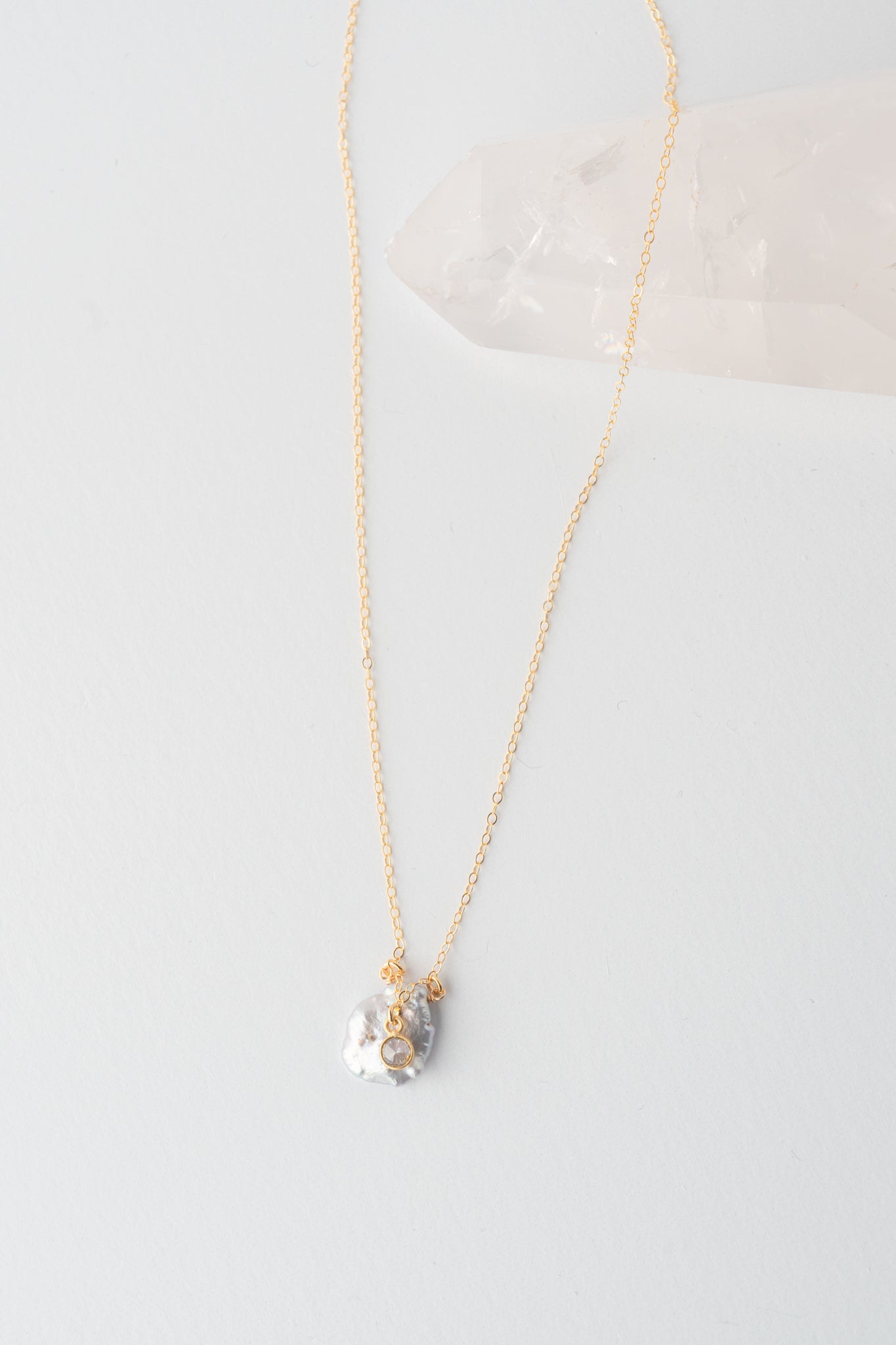 Native Gem Petunia Lavender Pearl Necklace 