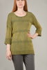 M. Rena 3/4-Sleeve Mineral Wash Sweater, Green Olive 