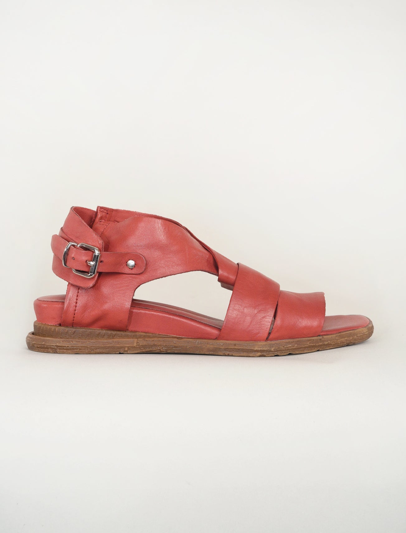 All Black Cross & Band Softy Sandal, Dark Red 