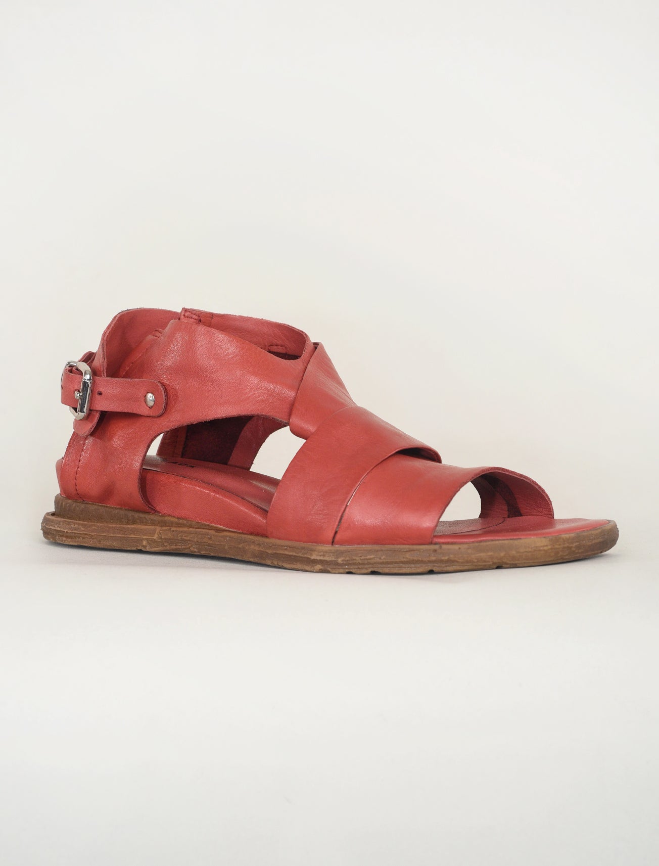 All Black Cross & Band Softy Sandal, Dark Red 