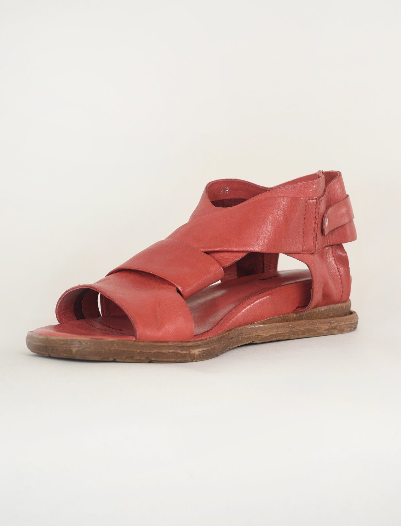 All Black Cross & Band Softy Sandal, Dark Red 