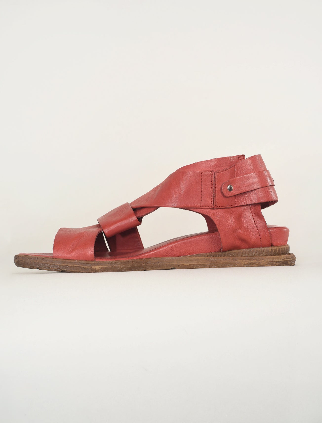 All Black Cross & Band Softy Sandal, Dark Red 