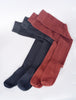 Cynthia Ashby Solid Knee Socks, Charcoal/Rust 
