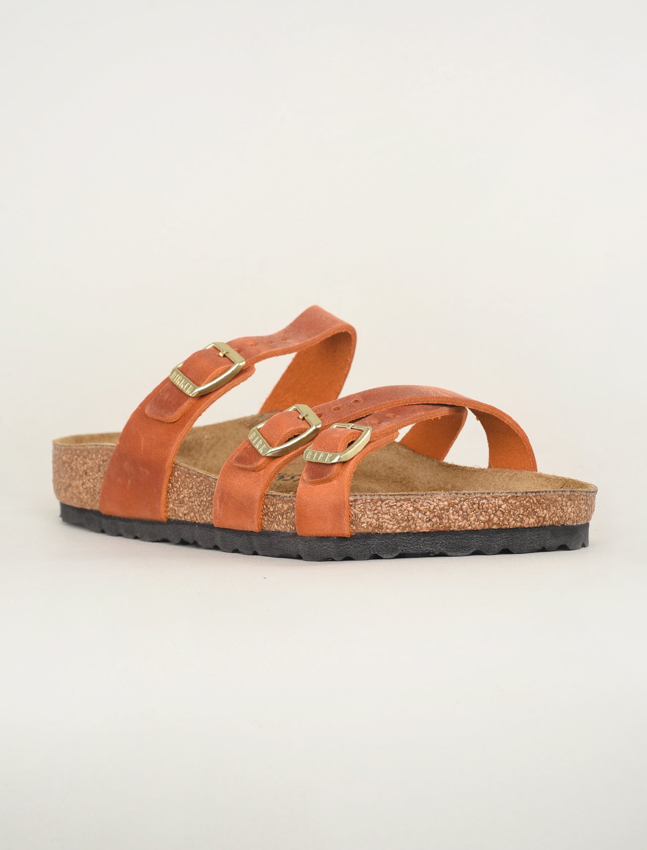 Birkenstock Franca Oiled Leather Sandal, Burnt Orange 