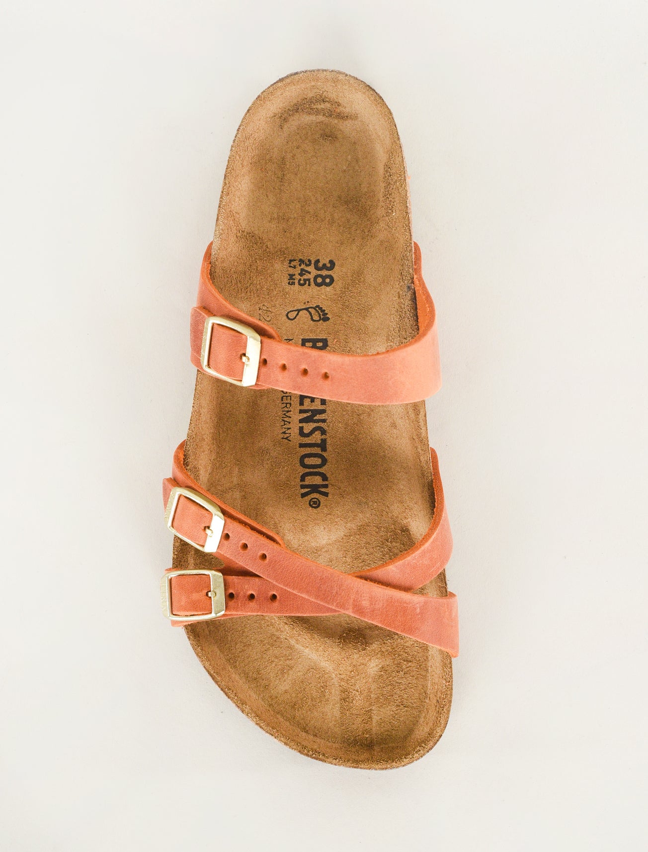 Birkenstock Franca Oiled Leather Sandal, Burnt Orange 