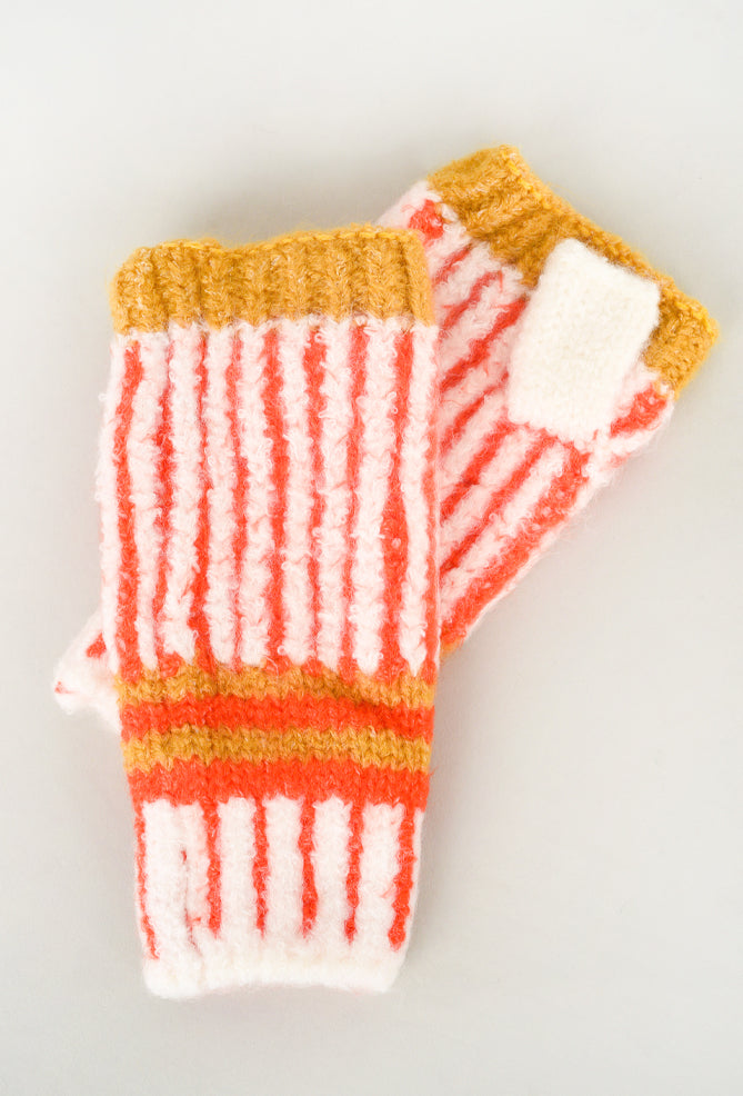 Knit Bon Bons Ultra Soft Vertical Texting Glove, Orange One Size Orange