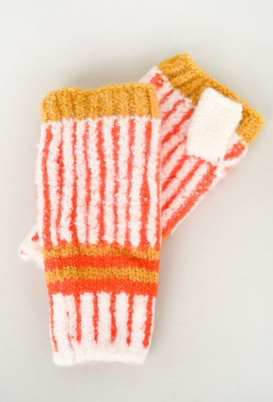 Knit Bon Bons Ultra Soft Vertical Texting Glove, Orange 